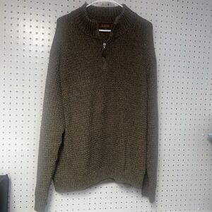 Tasso‎ Elba pullover mens sweater adult XL quarter zip high neck Tan